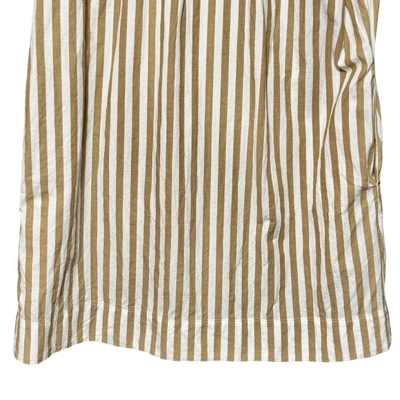 Madewell Collared Button Front Mini Tan Striped Cotton Poplin Shirt Dress XS - Picture 13 of 15